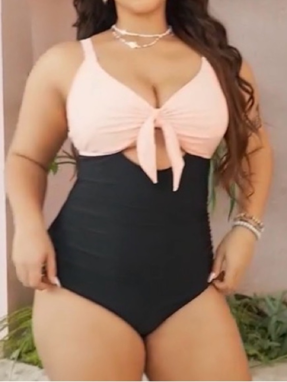 NWT Aqua Eve Plus Size One Piece Tummy Control Cutout Swimwear Size 22W